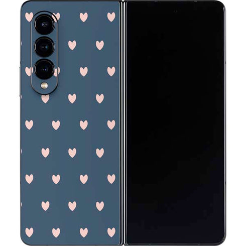 Blue and Pink Hearts Galaxy Z Fold4 5G Skin